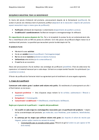 BIOQUÍMICA INDUSTRIAL TEMA 10 - BIOSEPARACIÓ.pdf