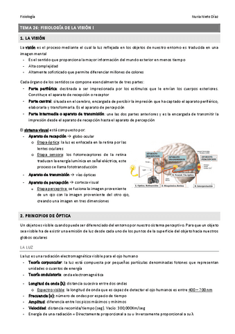 TEMA 26 - Fisiología de la visión I