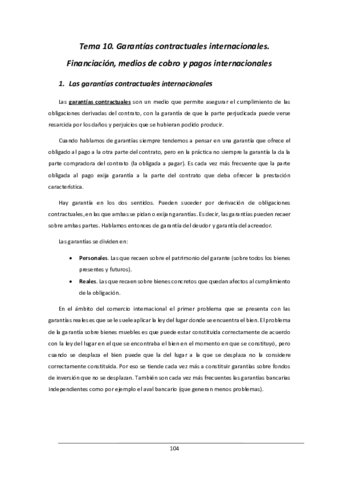 Tema 10. Garantías contractuales internacionales. Financiación- medios de cobro y pagos internacionales.pdf