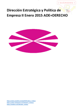 Dirección Estratégica y Política de Empresa II Enero 2015 ADE+DERECHO.pdf