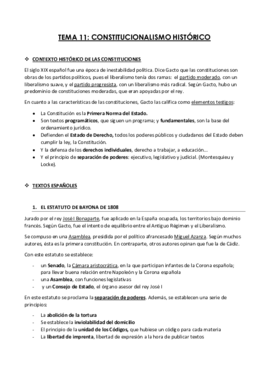TEMA 11 EL CONSTITUCIONALISMO HISTÓRICO. TEXTOS ESPAÑOLES.pdf