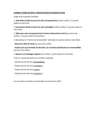 Examen convocatoria enero 2018 - Teoría Política.pdf