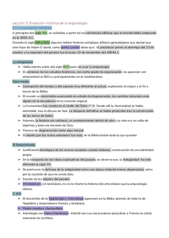 Leccion Ii Evolucion Historica De La Arqueologia Pdf