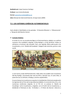 Tema 5 (Los Sistemas Jurídicos Altomedievales) - Historia del Derecho.pdf