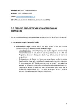 Tema 7 (Derecho Bajo-Medieval de los Territorios Hispánicos) - Historia del Derecho.pdf