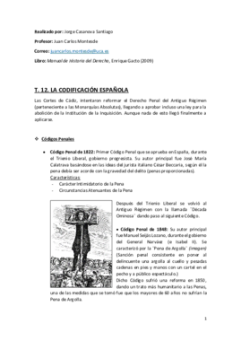 Tema 12 (La Codificación Española) - Historia del Derecho.pdf