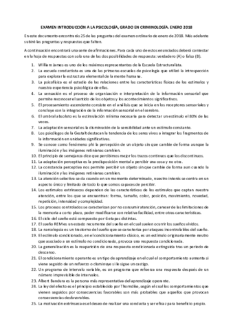 PREGUNTAS Y RESPUESTAS.1-25. Examen Introducción a la Psicología. Enero 2018.pdf