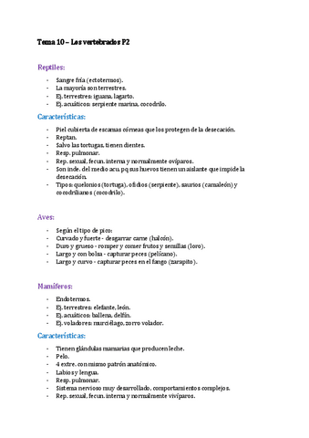 Resumen de BIOLOGÍA - Tema 10: Los Vertebrados 2..pdf