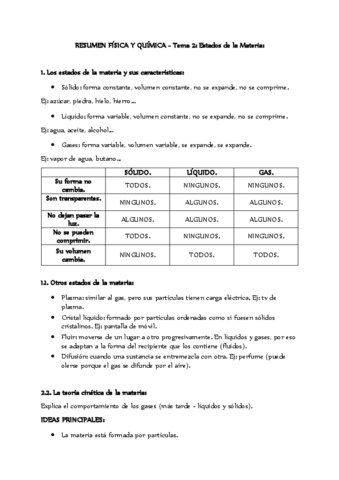 Resumen de F.Q - Tema 2: Estados de la Materia..pdf