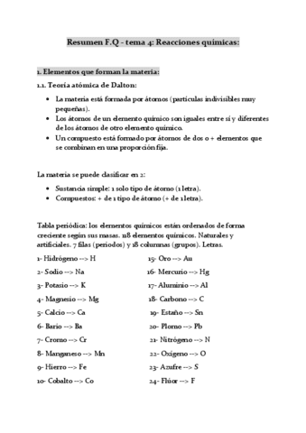 Resumen de F.Q - Tema 4: Reacciones Químicas..pdf