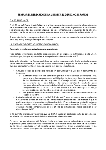 TEMA 5 - EL DERECHO DE LA UNION Y EL DERECHO ESPAÑOL.pdf