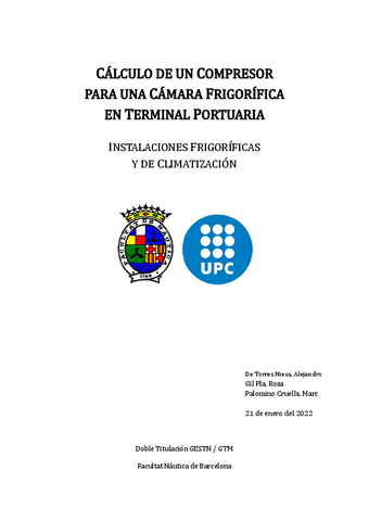 Proyecto Final - Cálculo de un compresor para una cámara frigorífica en terminal portuaria.pdf