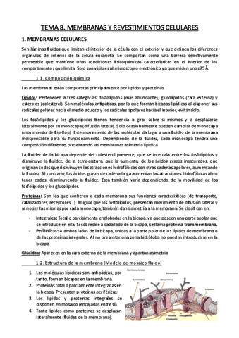Resumen 8 - MEMBRANAS CELULARES Y REVESTIMIENTOS.pdf