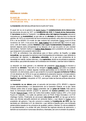 HISTORIA - 12. Normalizacion de la democracia en Espana y la integracion en Europa.pdf