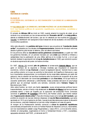 HISTORIA - 9. La crisis del sistema de restauracion y la crisis de la monarquia.pdf