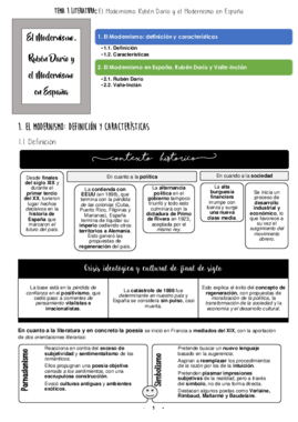 Resumen Literatura Tema 1. El Modernismo. Rubén Darío y Valle Inclán.pdf