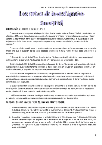 Tema-9.-Los-actos-de-investigacion-sumarial.-Derecho-Procesal-Penal.pdf