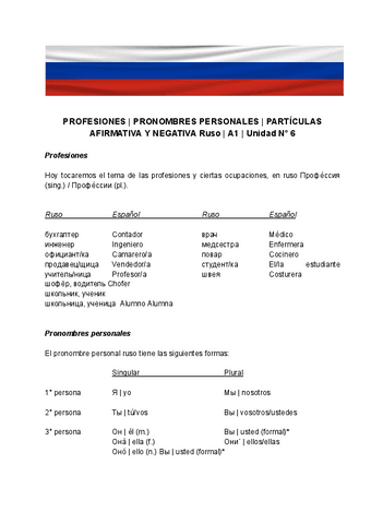 PROFESIONES--PRONOMBRES-PERSONALES--PARTICULAS-AFIRMATIVA-Y-NEGATIVA-Ruso--A1--Unidad-N-6.pdf