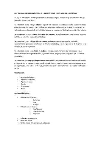LOS RIESGOS PROFESIONALES EN EL EJERCICIO DE LA PROFESION DE PODOLOGO.pdf