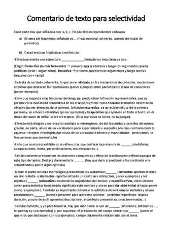 Plantilla Para Comentario De Texto Pdf