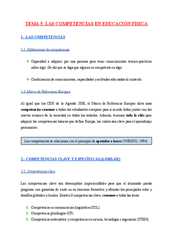 Tema Las Competencias Clave Y Especificas Pdf