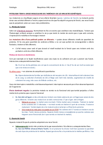 PATOLOGIA TEMA 4 - BASES MOLECULARS DE L'HERÈNCIA I LES MALALTIES GÈNIQUES.pdf