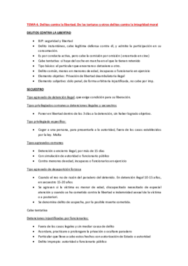 RESUMEN TEMA 4.  Delitos contra la libertad. De las torturas y otros delitos contra la integridad moral.pdf