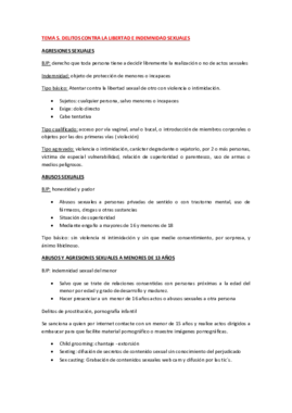 RESUMEN TEMA 5. DELITOS CONTRA LA LIBERTAD E INDEMNIDAD SEXUALES.pdf