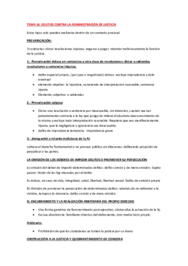 RESUMEN TEMA 14. DELITOS CONTRA LA ADMINISTRACION DE JUSTICIA.pdf