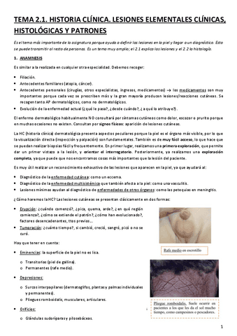 TEMA-2.1.-HISTORIA-CLINICA.-LESIONES-ELEMENTALES-CLINICAS-HISTOLOGICAS-Y-PATRONES.pdf
