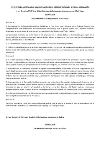 ESTATUTOS DE AUTONOMÍA Y ADMINISTRACIÓN DE LA ADMINISTRACIÓN DE JUSTICIA. - LEGISLACIÓN.pdf