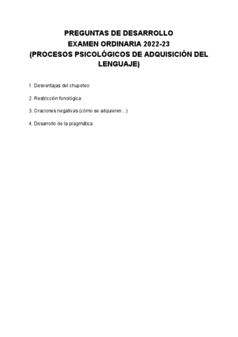 (Preguntas desarrollo) EXAMEN PROCESOS PSICOLÓGICOS DE ADQUISICIÓN DEL LENGUAJE ORDINARIA 22-23.pdf