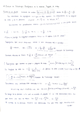 15. Ecuación de Schrödinger. Justificación de la ecuación. Paquete de ondas.pdf
