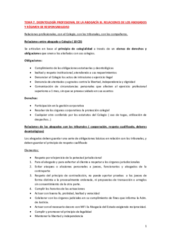 TEMA 7. DEONTOLOGÍA PROFESIONAL III. RELACIONES DE LOS ABOGADOS Y RÉGIMEN DE RESPONSABILIDAD.pdf