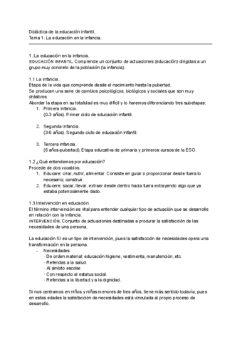 Tema La Educacion En La Infancia Pdf