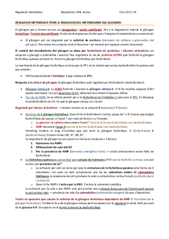 REGULACIÓ METABÒLICA TEMA 6 - REGULACIÓ DEL METABOLISME DEL GLICOGEN.pdf