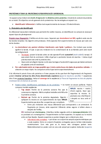 PROTEÒMICA TEMA 10 - IDENTIFICACIÓ I PROTEÒMICA DIFERENCIAL.pdf