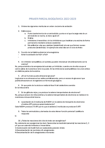 Parcial Bioquimica Con Respuestas Pdf