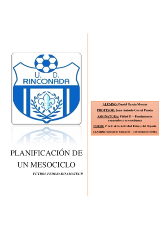 Fútbol II - Fundamentos avanzados y su enseñanza (Práctica) - Planificación de un mesociclo de entrenamiento.pdf