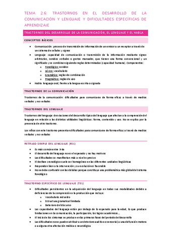 TEMA 2.6: trastornos en el desarrollo de la comunicación y lenguaje y dificultades especificas de aprendizaje.pdf