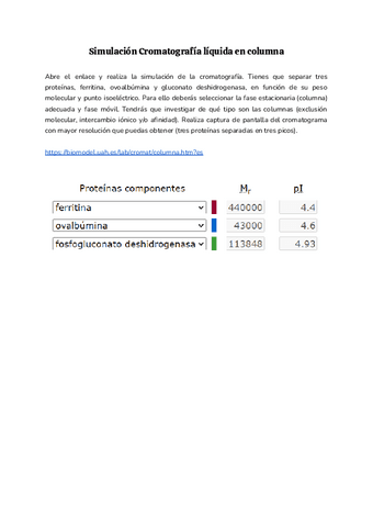 Simulación Cromatografía líquida en columna | U2 - Técnicas del laboratorio de bioquímica clínica (II).pdf