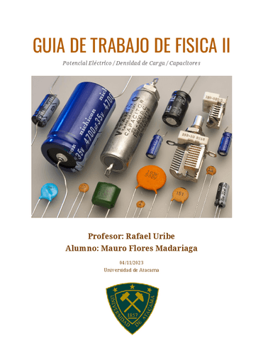 GUIA DE TRABAJO DE FISICA II: POTENCIAL ELECTRICO / DENSIDAD DE CARGA / CAPACITORES.pdf