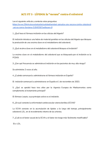 Act. metabolismo de los lípidos: la "vacuna" contra el colesterol | U3 - Magnitudes: metabolismo de principios inmediatos.pdf