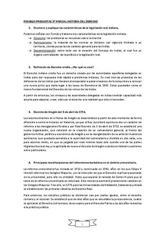 Posibles Preguntas O Parcial Historia Del Derecho Pdf