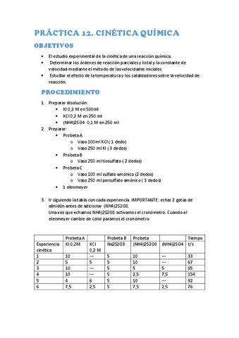 Informe Cinetica Quimica Pdf