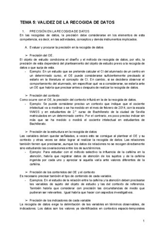 Tema 5 Validez De La Recogida De Datos Pdf