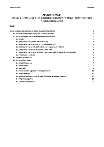 Tema 8: Resum de l'atenció a les dificultats i trastorns.pdf