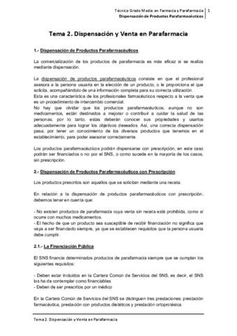 Unidad 2 Dispensacion Y Venta En Parafarmacia Pdf