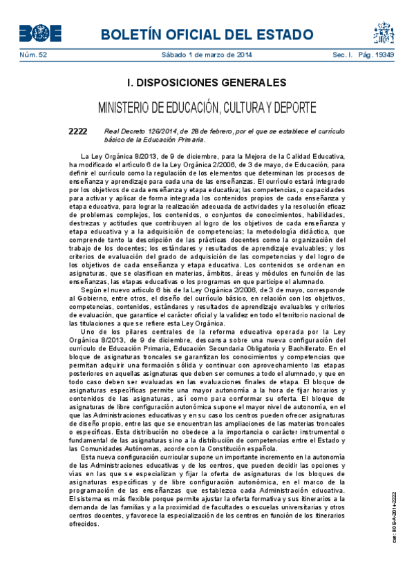 Miniatura del documento decreto 1262014 Primaria LOMCE.pdf