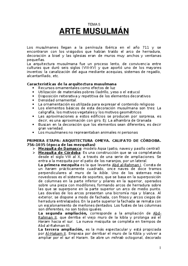 Miniatura del documento TEMA 5- Arte musulmán (apuntes).docx